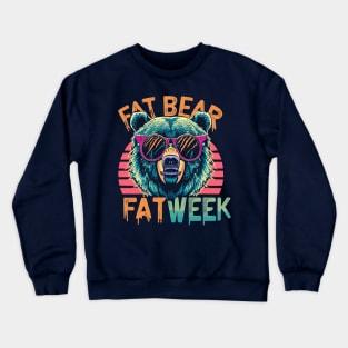 fat bear week retrowave Crewneck Sweatshirt